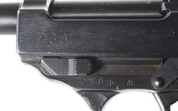 (C) WALTHER "AC 44" CODE P.38 SEMI AUTOMATIC PISTOL WITH CAPTURE PAPERS.