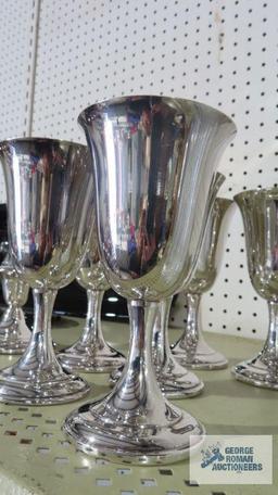 Six International Silver Company goblets
