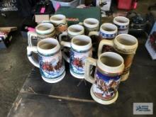 10 BUDWEISER BEER STEINS...