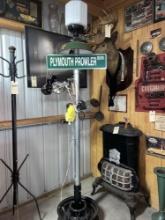 Custom Plymouth Prowler Light Pole w/ Glass Globe Lamp and Vintage Auto Spotlights