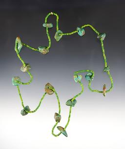 Beautiful 33" String of Turquoise Beads. Ex. Vietzen - displayed at Indian Ridge Museum.