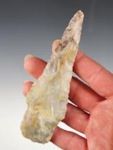 4 11/16" Adena Knife made from beautifully colored Flint Ridge Flint. Found in Union Co., Ohio. Come