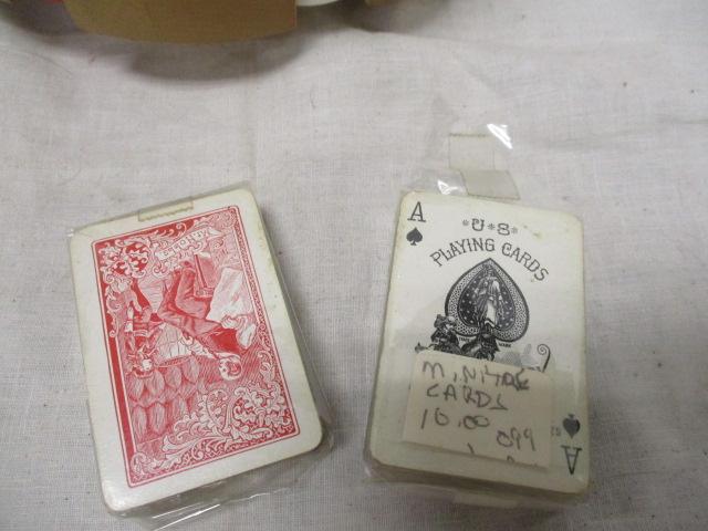 Poker Chips Holder Set & 2 Miniature Card Sets