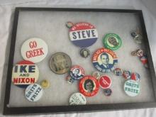 Political Badges/Pins-Ike, Fritz, Ford, Carter, etc.