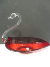 Midcentury Art Glass Swan