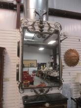Large Ornate Wrought Iron Wall Mirror