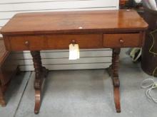 Antique Victorian Double Pedestal Console Table