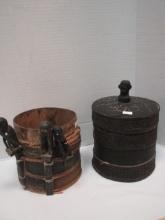 Two Vintage African Tribal Bent Wood Vessels