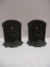 Pair of Rodin's "The Thinker" Bronzed Cast Iron Bookends5 1/4"h