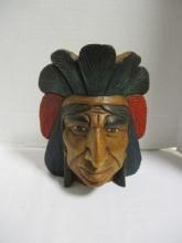 Hand Carved/Painted Native American Chief Bust