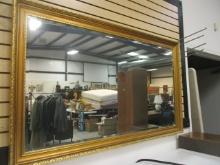 Large Gilt Frame Beveled Mirror