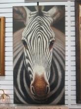 Large Zebra Stretched Canvas Artwork