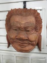 Hand Carved Wood Balinese Mask Plaque