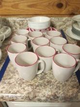 33 Pieces of Corning Ware Corelle Urban Red Dinnerware