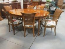Drexel Francesca Table, Leaves, Chairs and Table Pads