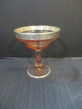 Vintage Pink Depression Glass Compote