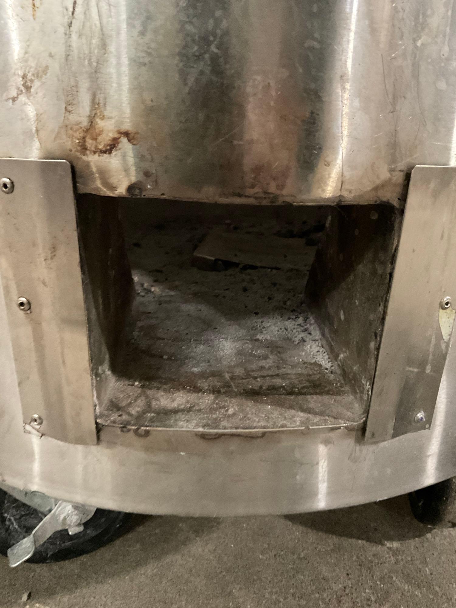 Large Charcoal Tandoor Oven, Clay with a steel shell, plenty of hooks, and some charcoal