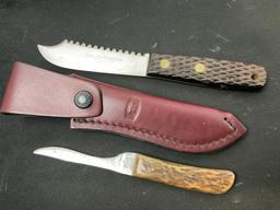 Pair of Vintage Remington Fixed Blade Knives, 1x RH-4 w/ sheath & 1x RH-65 Kleanblade