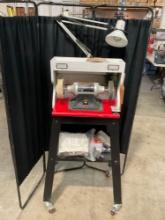 Craftsman 6" Buffer Built into Rolling Cart/ Buffing Station w/ Several Accessories & Attachments