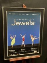 Framed Ballet poster, George Balanchines Jewels, signed by cast & director