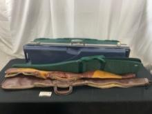 6 Assorted Gun Cases, Fianchi, Beretta, Soft Nylon & 2x Leather Cases