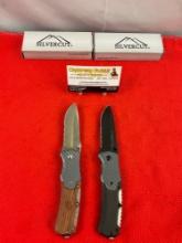 2 pcs Modern SilverCut Steel Folding Blade Tactical Hunting Knives Model 2011. NIB. See pics.