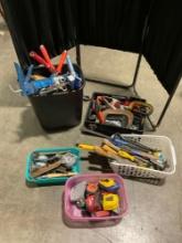 Collection of Various Misc Tools incl. Clamps, Chisels, Caulk guns, Painting tools, Tape Measures