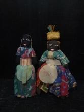 Pair Souvenir Fabric Jamaican Dolls