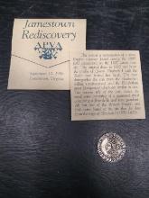 Jamestown Rediscovery Reproduction Silver English Sixpence