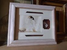 Artwork-Framed Shadowbox Artist Mixed Media-Print & Pottery Shard by RC Gorman