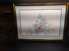 Artwork-Framed and Double Matted Print-Flowers