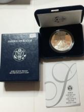 2004w Proof Silver American Eagle + Coa