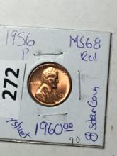 1956 P Lincoln Wheat Cent Coin 