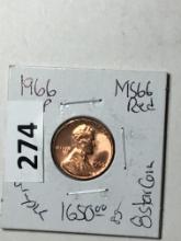 1966 P Lincoln Memorial Cent Coin 