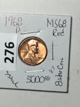 1968 P Lincoln Memorial Cent Coin 