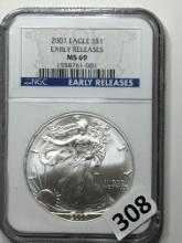 2007 Eagle Silver Dollar Early Releases Coin