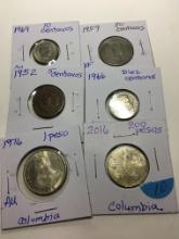 (6) Coins Of Columbia
