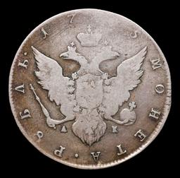 1795 Russia 1 Ruble Silver C# 67c Grades vg+