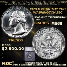 ***Auction Highlight*** 1970-d Washington Quarter Near Top Pop! 25c Graded ms68 BY SEGS (fc)