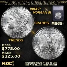 ***Auction Highlight*** 1884-p Morgan Dollar $1 Graded ms65+ BY SEGS (fc)