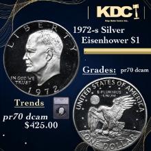 Proof 1972-s Silver Eisenhower Dollar 1 Graded pr70 dcam By SEGS