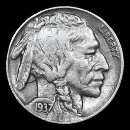 1937-p Buffalo Nickel 5c Grades Choice AU