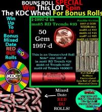 INSANITY The CRAZY Penny Wheel 1000s won so far, WIN this 1997-d BU RED roll get 1-10 FREE