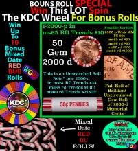 CRAZY Penny Wheel Buy THIS 2000-p solid Red BU Lincoln 1c roll & get 1-10 BU Red rolls FREE WOW