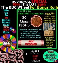 INSANITY The CRAZY Penny Wheel 1000s won so far, WIN this 1981-p BU RED roll get 1-10 FREE