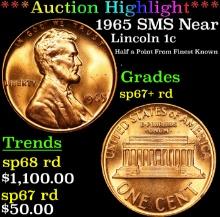 ***Auction Highlight*** 1965 SMS Lincoln Cent Near Top Pop! 1c Graded sp67+ rd By USCG (fc)