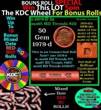 CRAZY Penny Wheel Buy THIS 1979-d solid Red BU Lincoln 1c roll & get 1-10 BU Red rolls FREE WOW