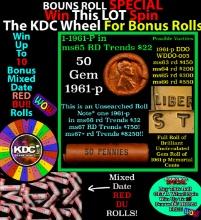 CRAZY Penny Wheel Buy THIS 1961-p solid Red BU Lincoln 1c roll & get 1-10 BU Red rolls FREE WOW Grad