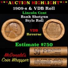 ***Auction Highlight*** Lincoln Wheat cent 1c orig Brandt McDonalds roll, 1909-s end, VDB other end