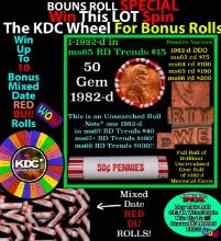 CRAZY Penny Wheel Buy THIS 1982-d solid Red BU Lincoln 1c roll & get 1-10 BU Red rolls FREE WOW Grad